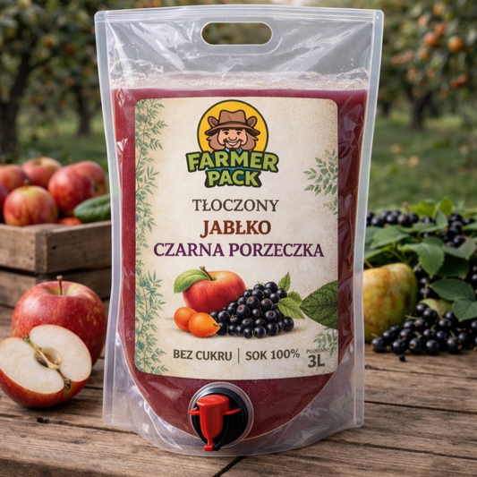 Sok tłoczony NFC jabłko - czarna porzeczka 100% (3L)