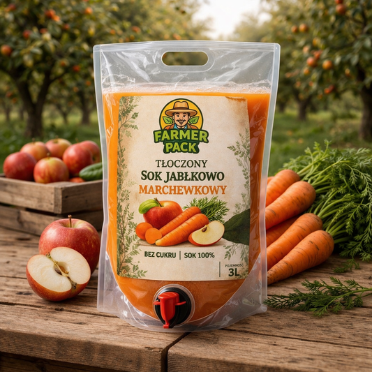 Sok tłoczony NFC jabłkowo-marchewkowy 100% (3L)