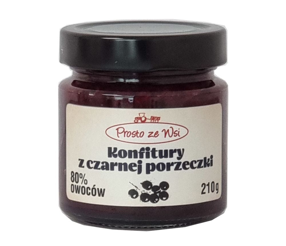 Konfitura z czarnej porzeczki 210g - rzemieślnicza, z całymi owocami