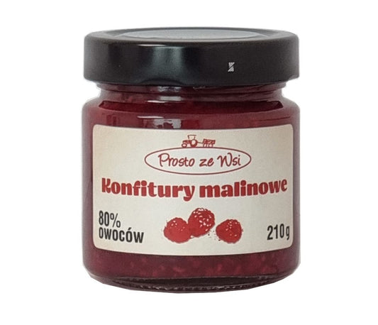 Konfitura z malin 210g - rzemieślnicza, z całymi owocami