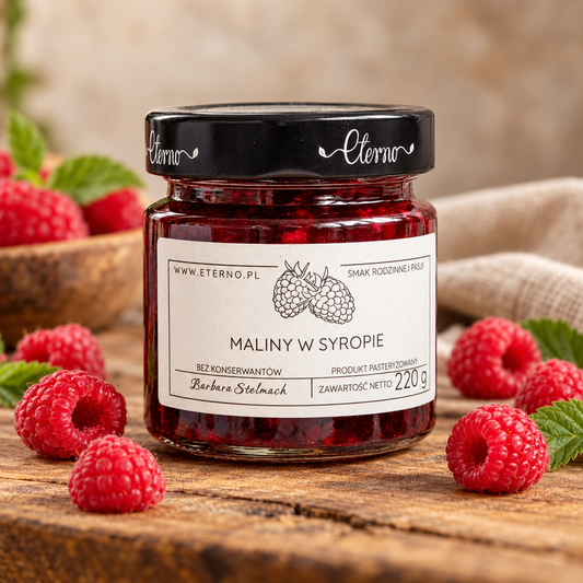Maliny w syropie - 220g