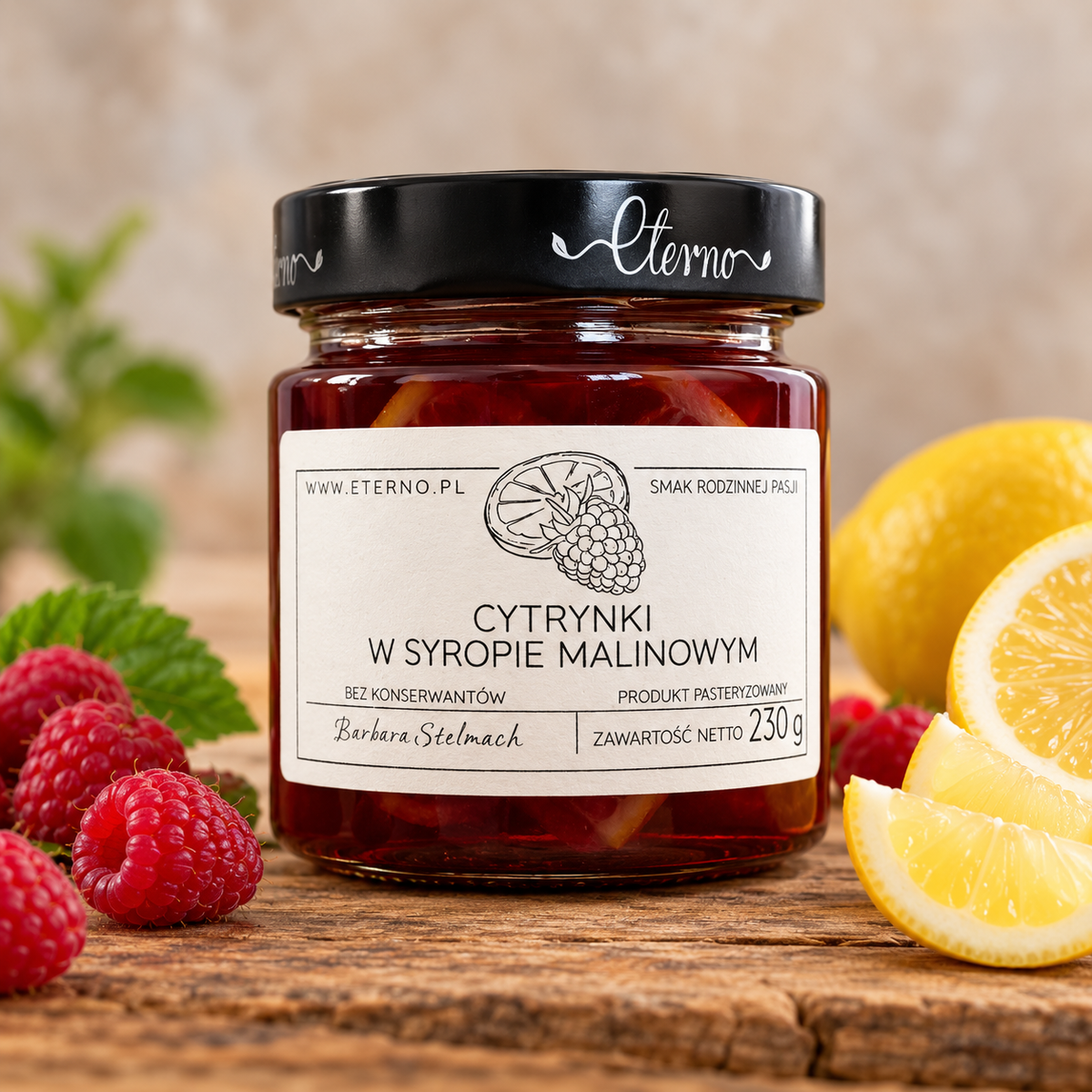 Cytrynki w syropie malinowym – 230 g